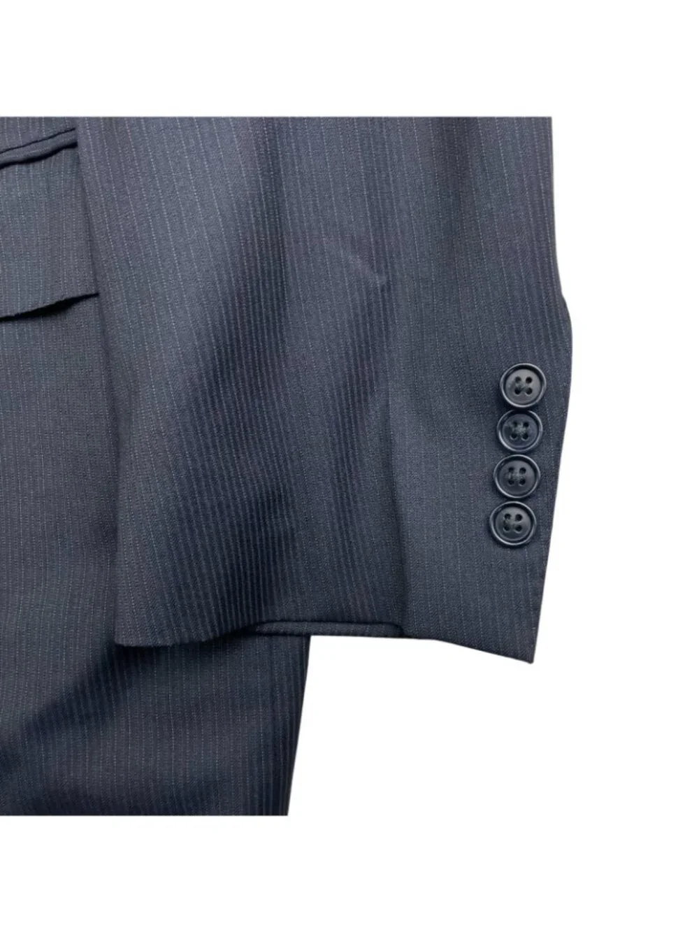 Canali Men's 100% Wool 2-Button Blazer Navy Blue Stripe • Italy • 44L